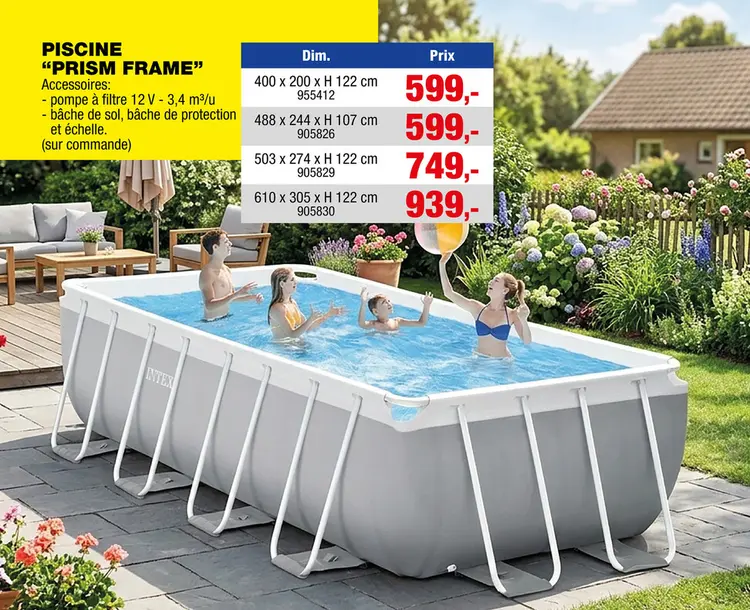Offre: Intex Prism Frame piscine tubulaire 400x200x122 cm