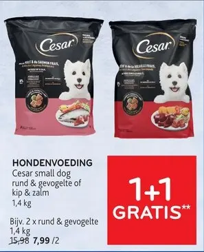Promotie: HONDENVOEDING Cesar small dog rund & gevogelt