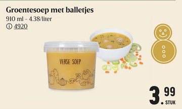 Aanbieding: Groentesoep met balletjes