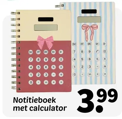 Promotie: Notitieboek met calculator
