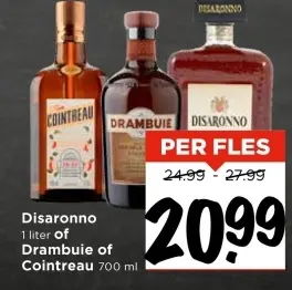 Aanbieding: Disaronno, Drambuie or Cointreau