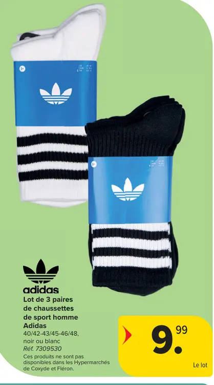 Offre: Lot de 3 paires de chaussettes de sport homme