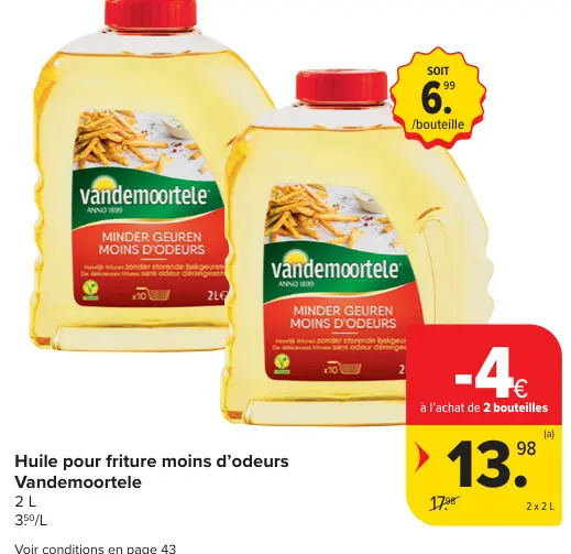 Offre: Huile pour friture moins d'odeurs