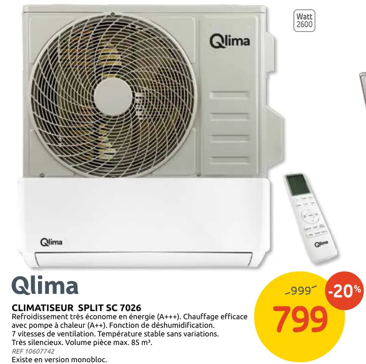 Offre: Climatiseur split sc 7026