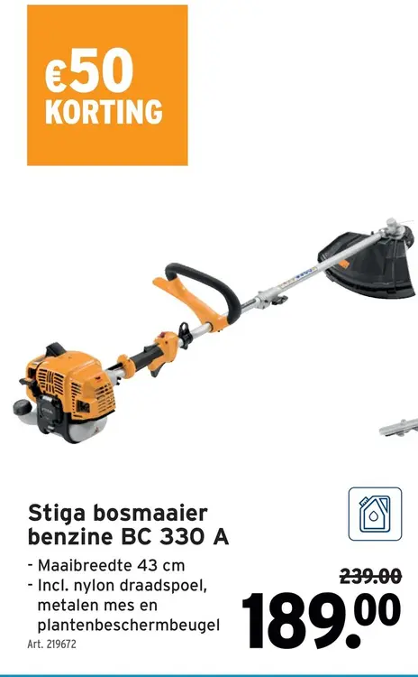 Promotie: Stiga bosmaaier benzine BC 330 A