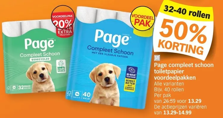 Promotie: Page compleet schoon toiletpapier