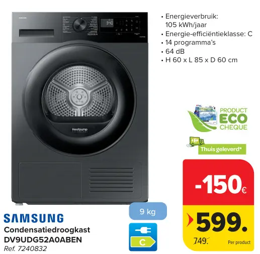 Aanbieding: Condensatiedroogkast DV9UDG52A0ABEN