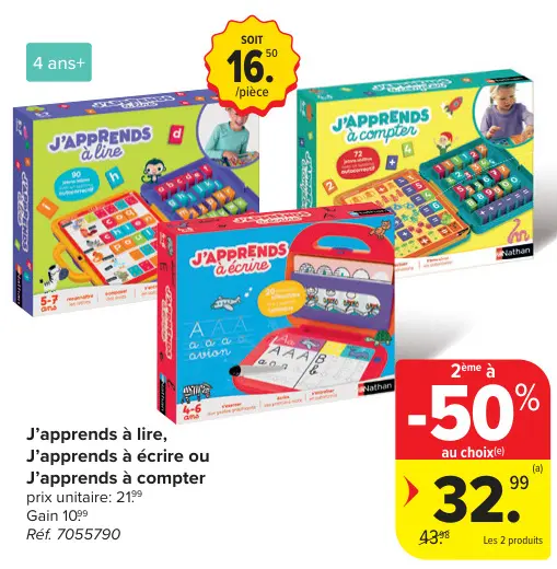 Offre: J'apprends à lire, J'apprends à écrire ou J'apprends à compter