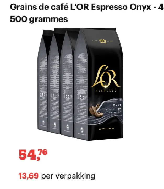 Offre: Grains de café Espresso Onyx