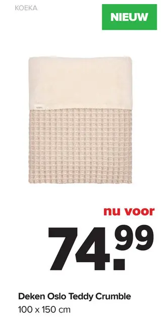 Aanbieding: Deken Oslo Teddy Crumble
