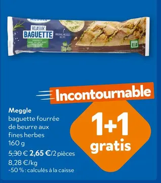 Offre: Meggle baguette fourrée de beurre aux fines herbes
