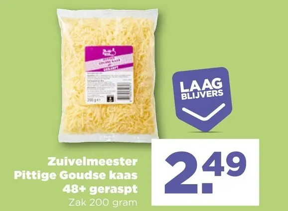 Aanbieding: Zuivelmeester Pittige Goudse kaas 48+ geraspt
