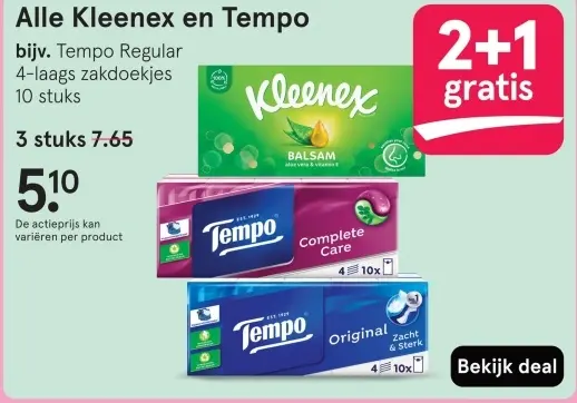 Aanbieding: Kleenex en Tempo