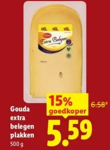 Aanbieding: Gouda extra belegen plakken