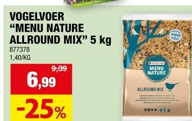 Promotie: Vogelvoer "Menu Nature Allround Mix"