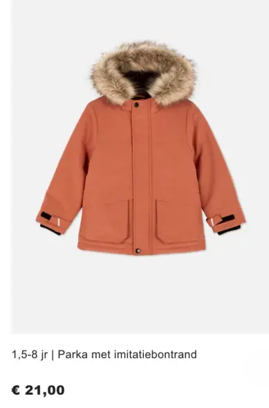 Promotie: Parka met imitatiebontrand