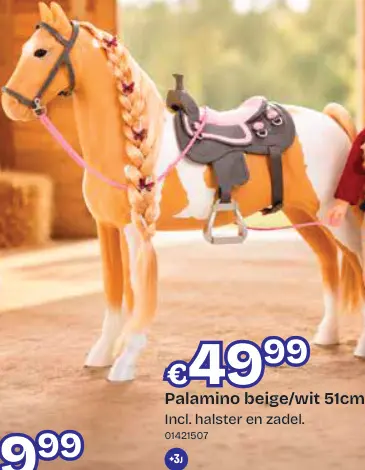 Promotie: Palamino beige/wit 51cm