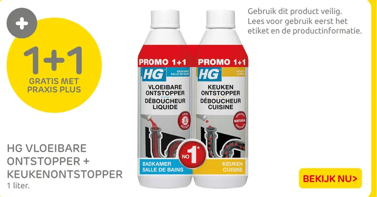 Aanbieding: HG Vloeibare Ontstopper + Keukenontstopper