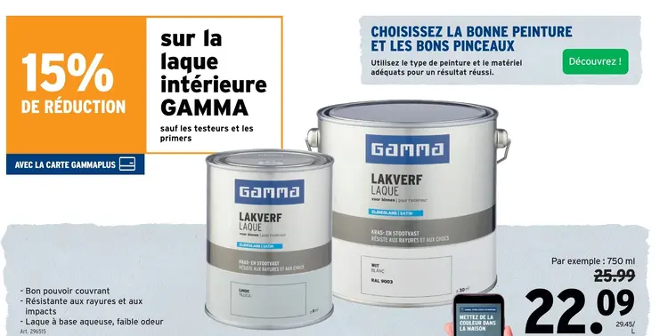 Offre: GAMMA Lakverf / Laque