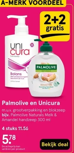 Aanbieding: Palmolive en Unicura handzeep