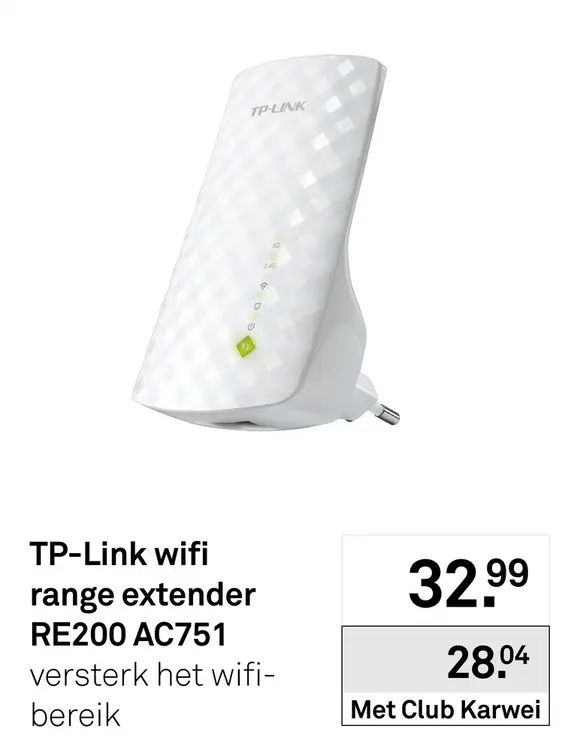Aanbieding: Wifi range extender RE200 AC751