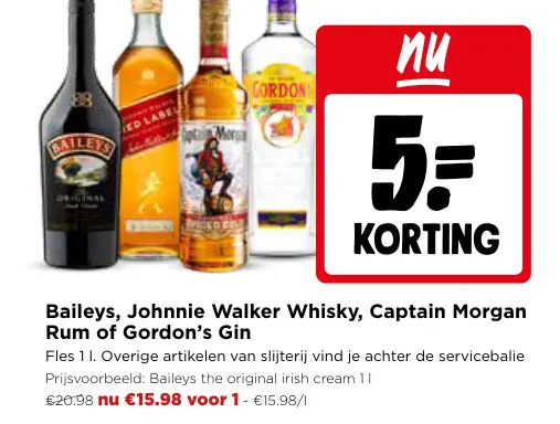 Promotie: Whisky, Rum of Gin