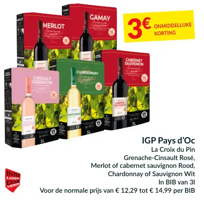 Promotie: IGP Pays d'Oc La Croix du Pin Grenache-Cinsau