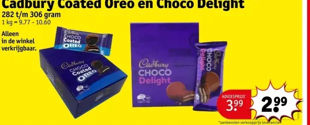 Promotie: Cadbury Coated Oreo en Choco Delight