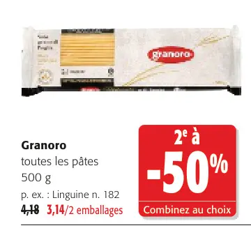 Offre: Toutes les pâtes