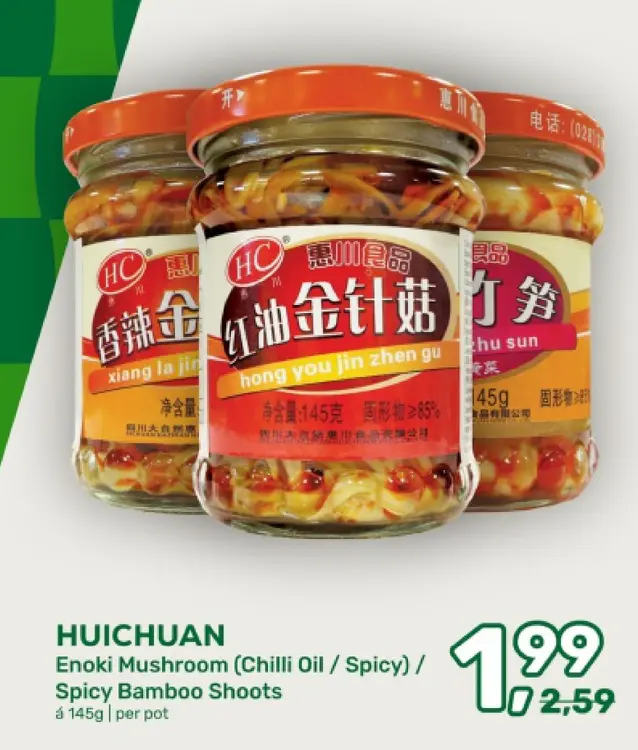 Aanbieding: Enoki Mushroom (Chilli Oil / Spicy) / Spicy Bamboo shoots