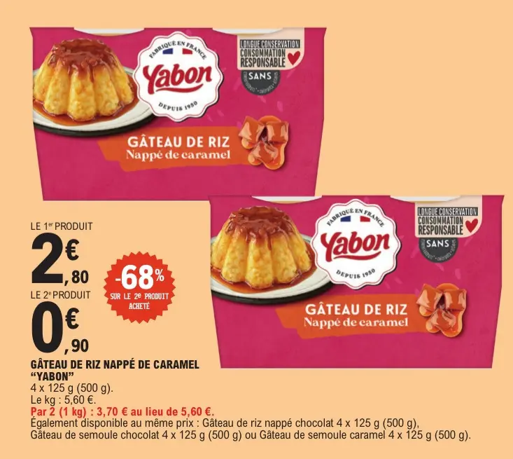 Offre: Gâteau de riz nappé de caramel