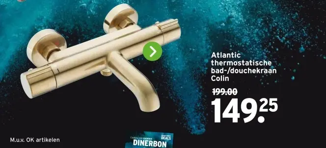 Aanbieding: thermostatische bad-/douchekraan Colin