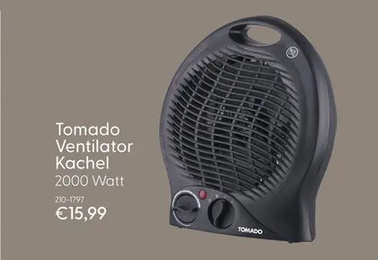 Aanbieding: Tomado ventilator kachel 2 standen