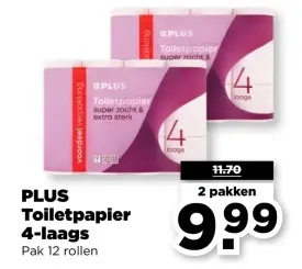 Aanbieding: PLUS Toiletpapier 4-laags