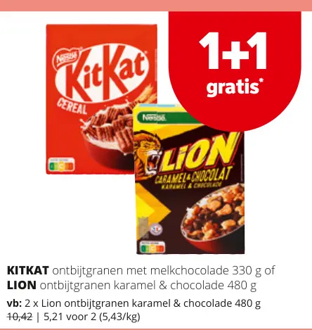 Promotie: KitKat / Lion ontbijtgranen