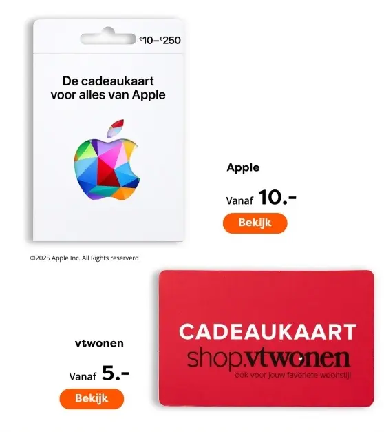 Aanbieding: Apple of Vtwonen cadeaukaart
