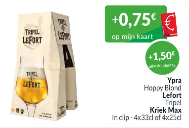 Promotie: Ypra Hoppy Blond Lefort Tripel Kriek Max