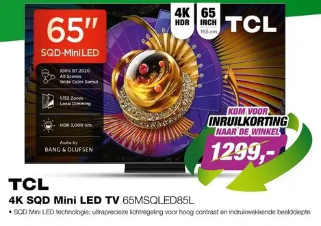 Aanbieding: TCL 65MSQLED85L SQD Mini LED 4K TV (2026)