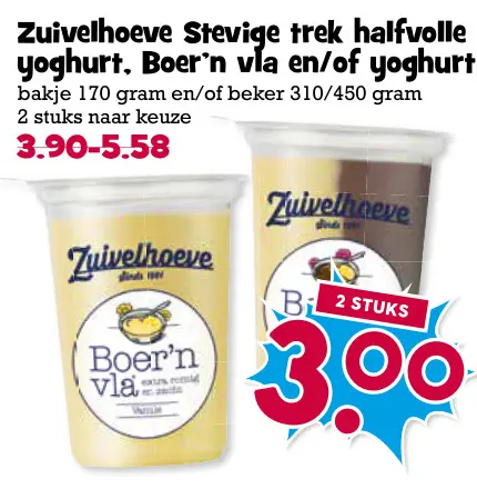 Aanbieding: Stevige trek halfvolle yoghurt, Boer'n vla en/of yoghurt