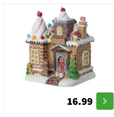 Aanbieding: Gingerbread House kerstdorpminiatuur