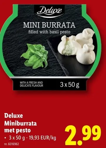 Aanbieding: Deluxe Miniburrata met pesto