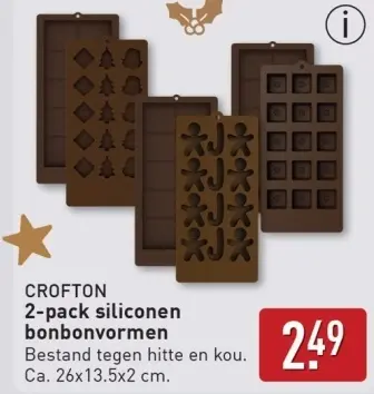 Aanbieding: 2-pack siliconen bonbonvormen