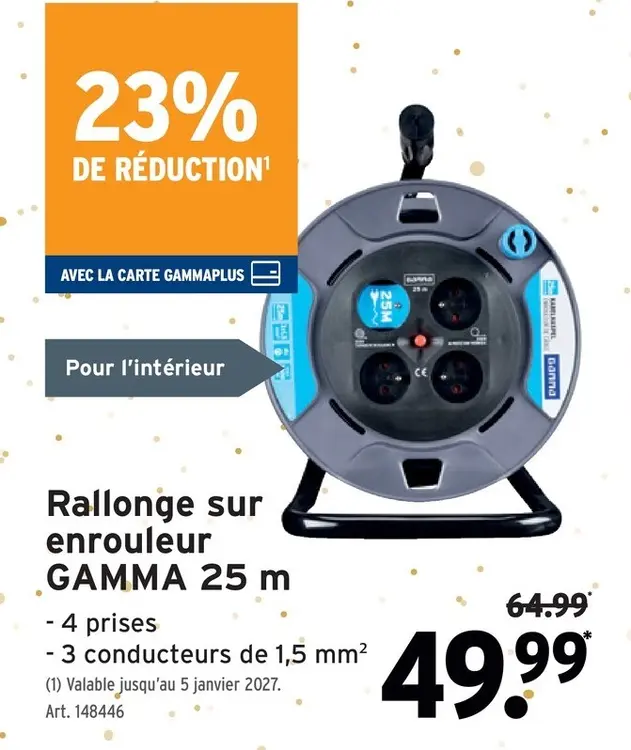 Offre: Rallonge sur enrouleur
