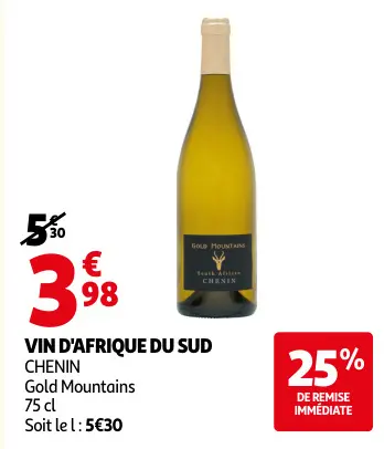 Promotie: Vin d'afrique du sud chenin