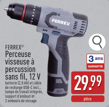 Offre: Perceuse visseuse à percussion sans fil