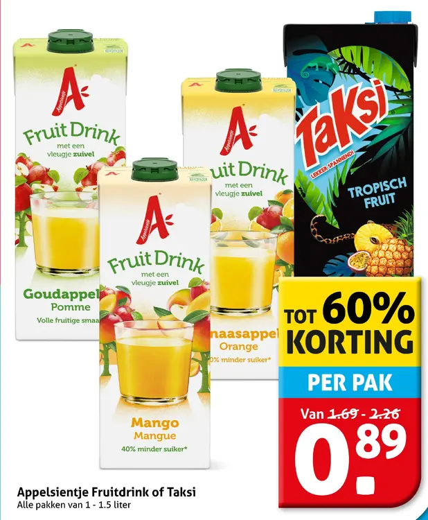 Aanbieding: Fruitdrink of Taksi