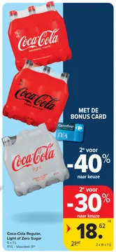 Aanbieding: Coca-Cola Regular, Light of Zero Sugar