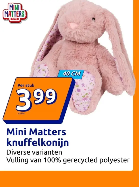 Aanbieding: Mini Matters knuffelkonijn