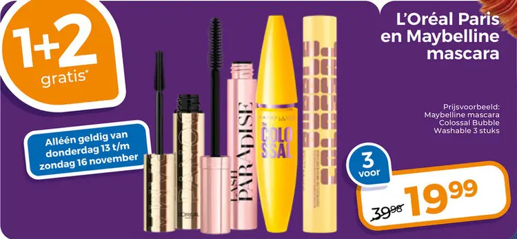 Aanbieding: L'Oréal Paris en Maybelline mascara