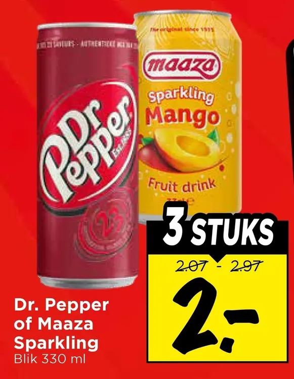 Aanbieding: Dr. Pepper of Maaza Sparkling